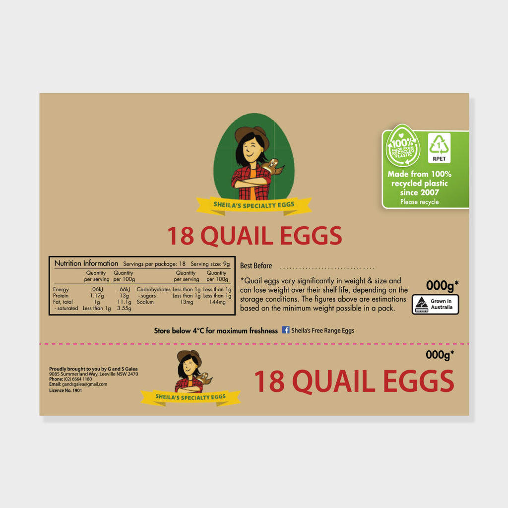Quail Egg Carton Labels x 330 Printed Kuhn Corp Print & Packaging